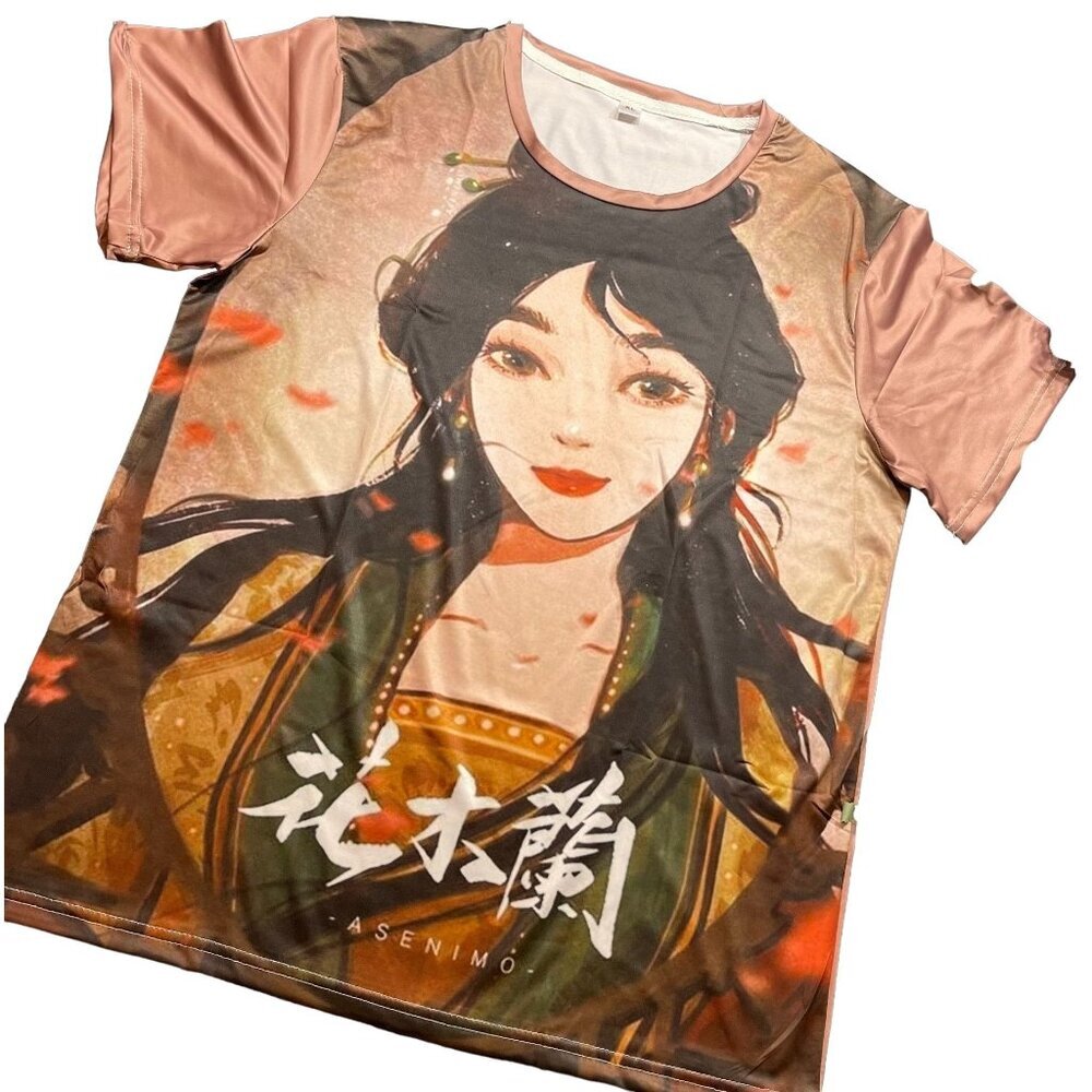 Mulan Princess Blouse Warrior Knit Tee Shirt Warrior Women Dri Fit Short Sleeve